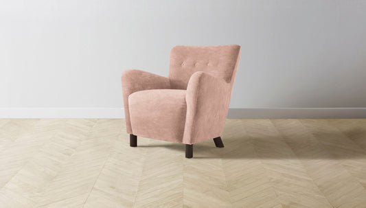 The Perry  - Performance Velvet Dusty Rose Chair