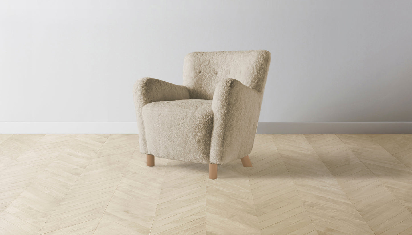 The Perry  - Shearling Toffee Chair