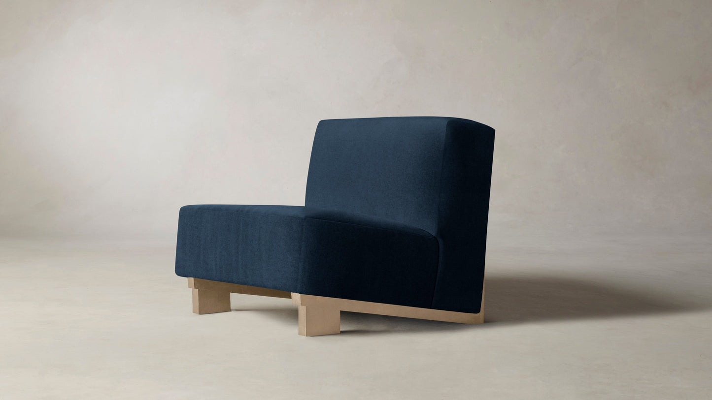 The Remsen  - Performance Velvet Sapphire Chair