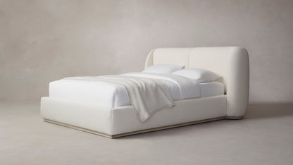 The Smith  - Italian Bouclé White Bed - 42" Headboard