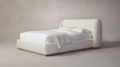 The Smith  - Italian Bouclé White Bed - 42" Headboard