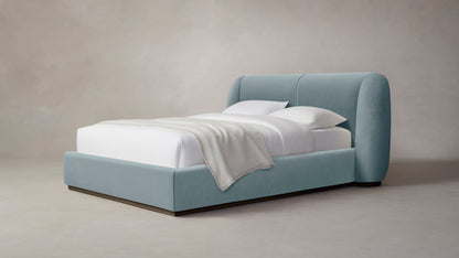 The Smith  - Mohair Slate Blue Bed - 42" Headboard