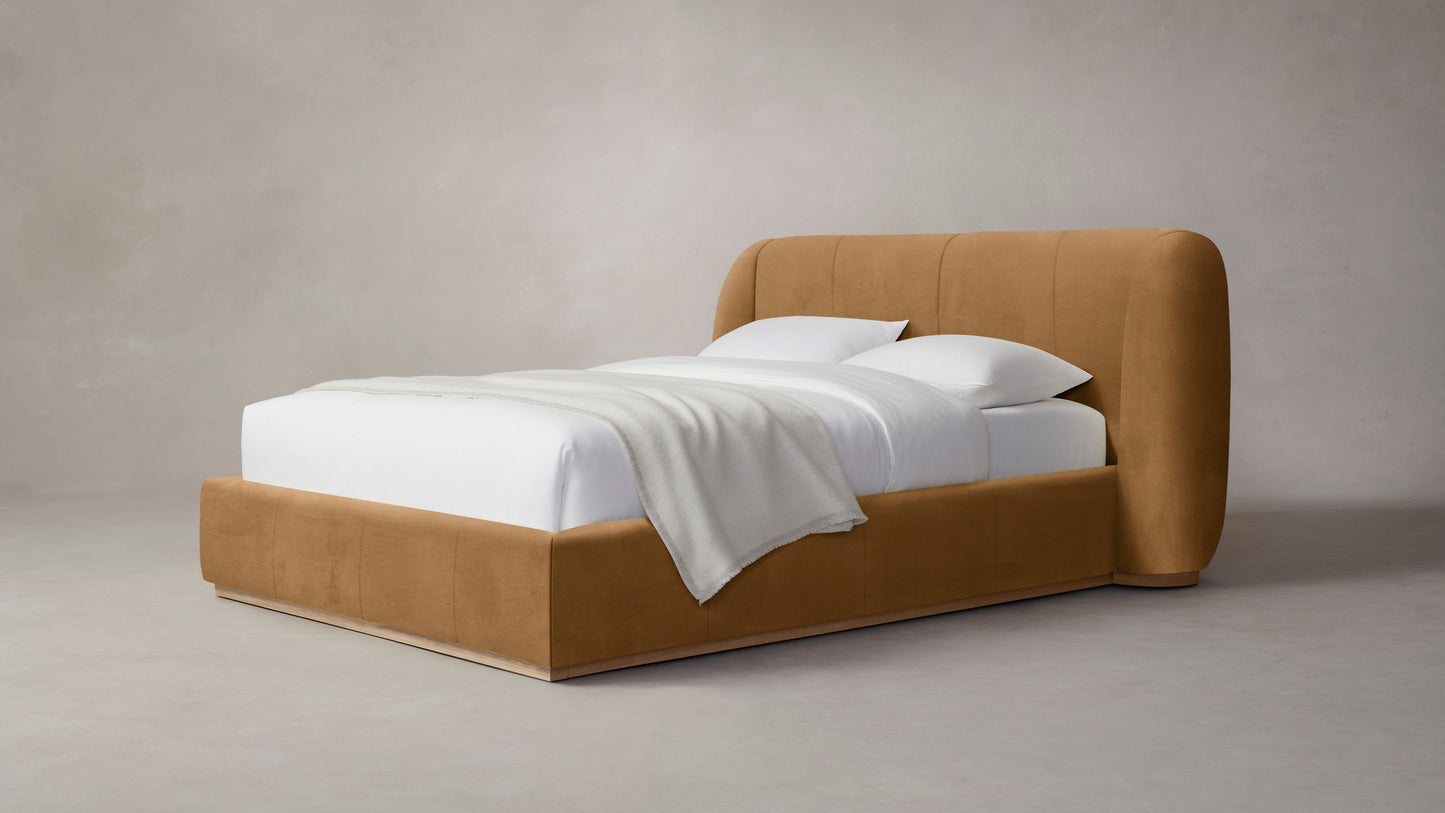 The Smith  - Nubuck Leather Saddle Bed - 42" Headboard