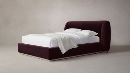 The Smith  - Performance Velvet Merlot Bed - 42" Headboard