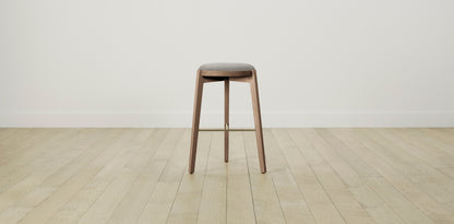 The Stanton with Brushed Brass - Belgian Linen Agate Bar and Counter Stool