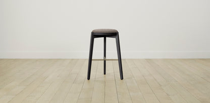 The Stanton with Onyx - Belgian Linen Carob Bar and Counter Stool