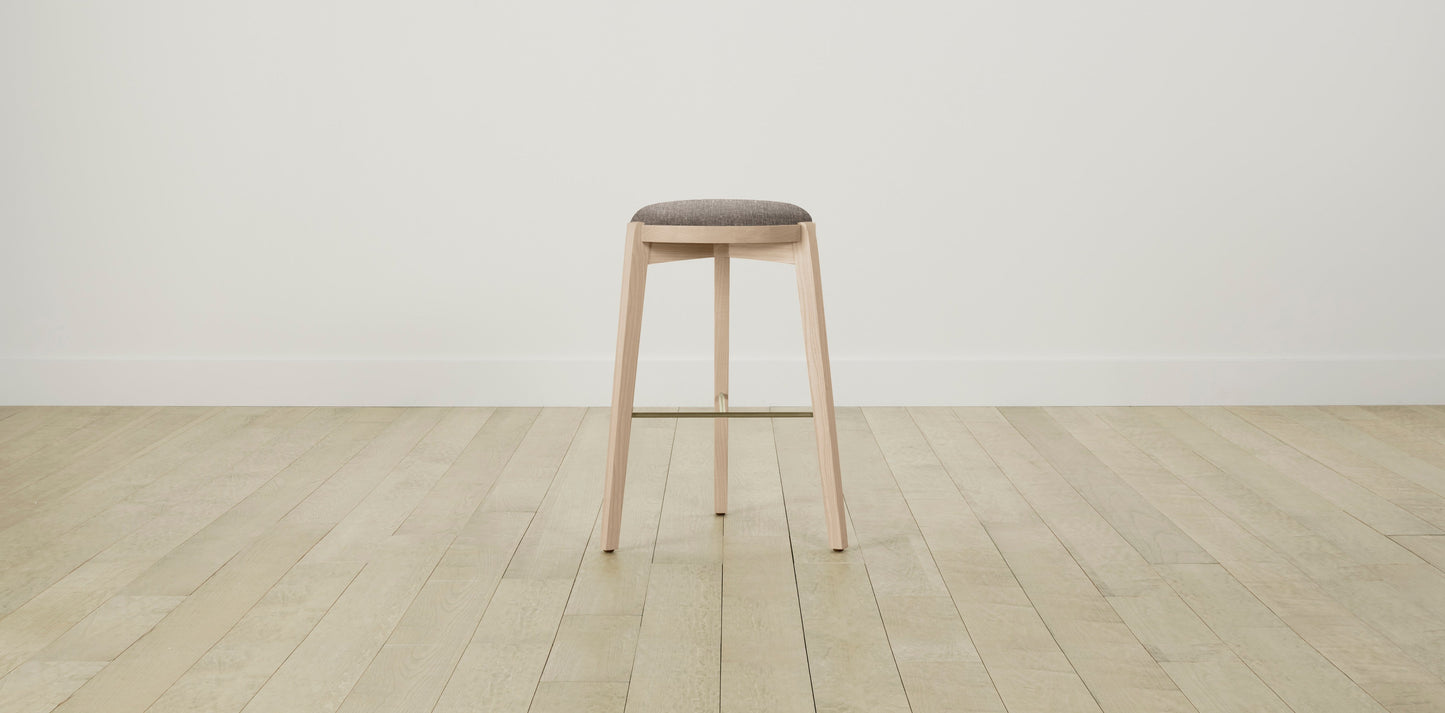 The Stanton with Onyx - Belgian Linen Carob Bar and Counter Stool