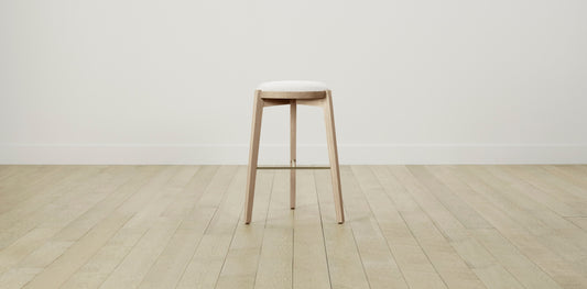 The Stanton with Brushed Brass - Belgian Linen Egret Bar and Counter Stool