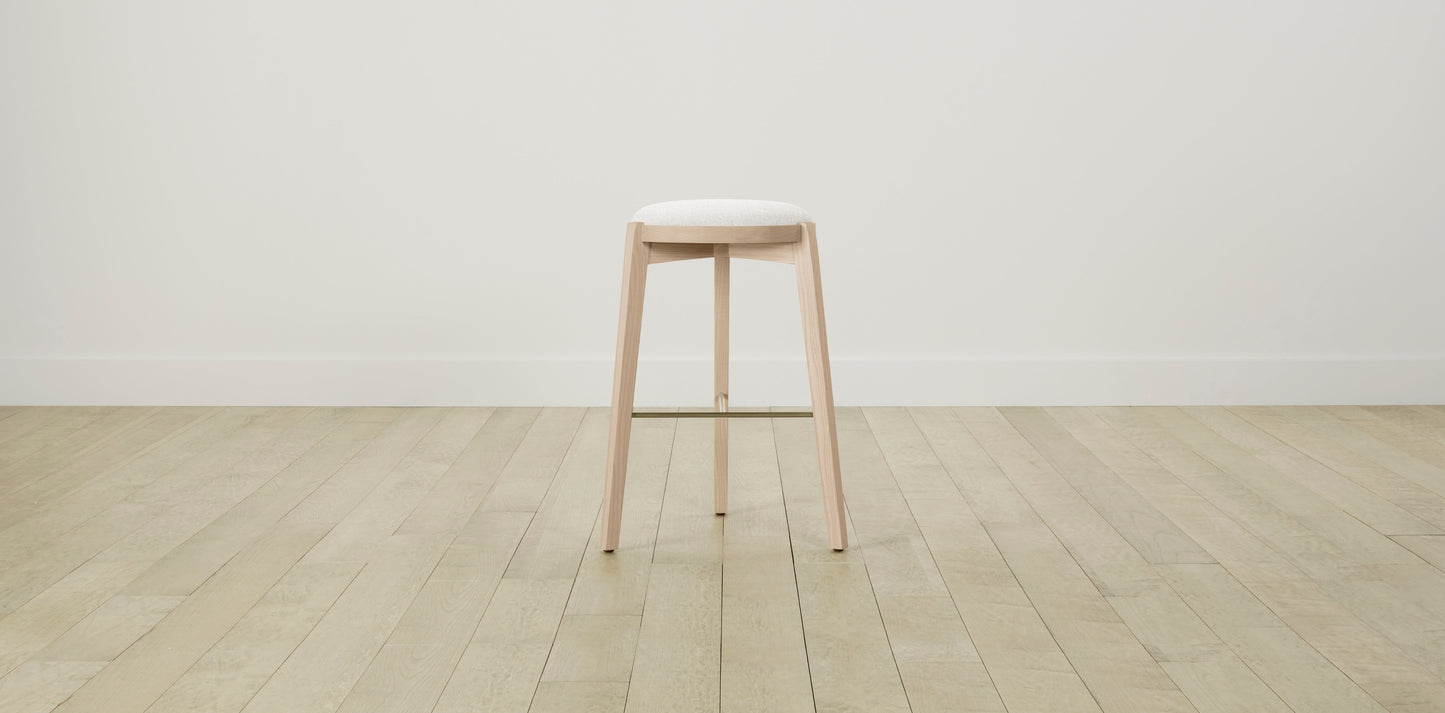 The Stanton with Onyx - Belgian Linen Egret Bar and Counter Stool