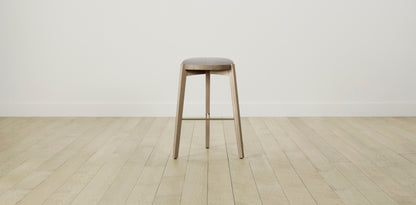 The Stanton with Brushed Brass - Italian Bouclé Fossil Bar and Counter Stool