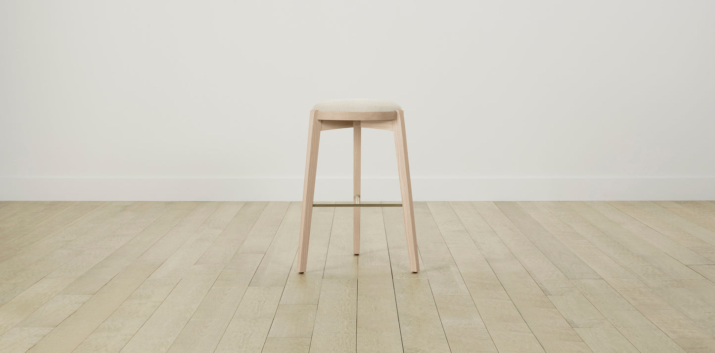 The Stanton with Onyx - Italian Bouclé White Bar and Counter Stool