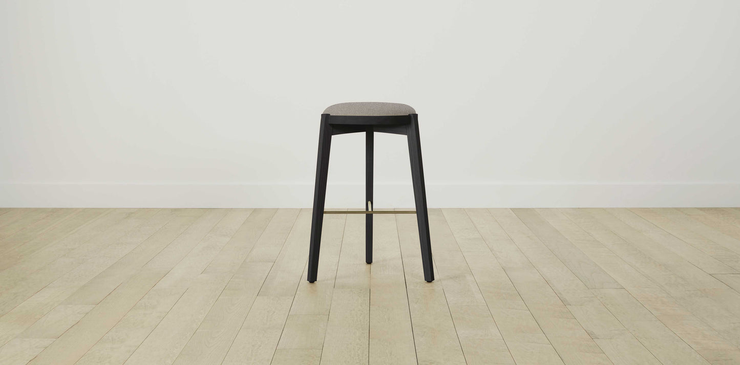 The Stanton with Brushed Nickel - Merino Dusk Bar and Counter Stool