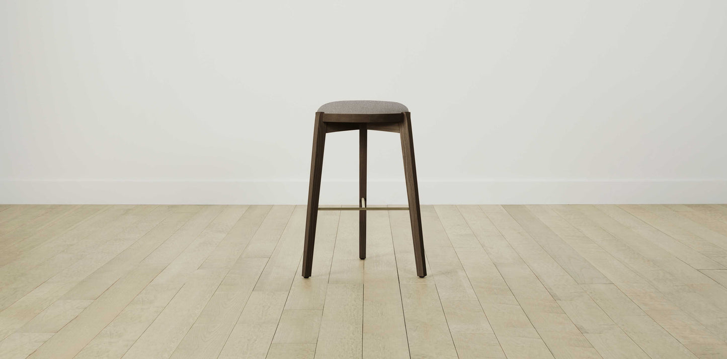 The Stanton with Brushed Nickel - Merino Dusk Bar and Counter Stool