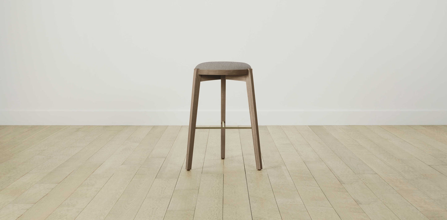 The Stanton with Brushed Nickel - Merino Dusk Bar and Counter Stool