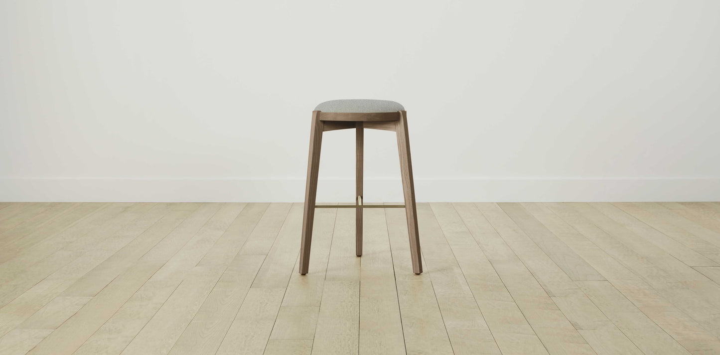 The Stanton with Brushed Nickel - Merino Heather Grey Bar and Counter Stool