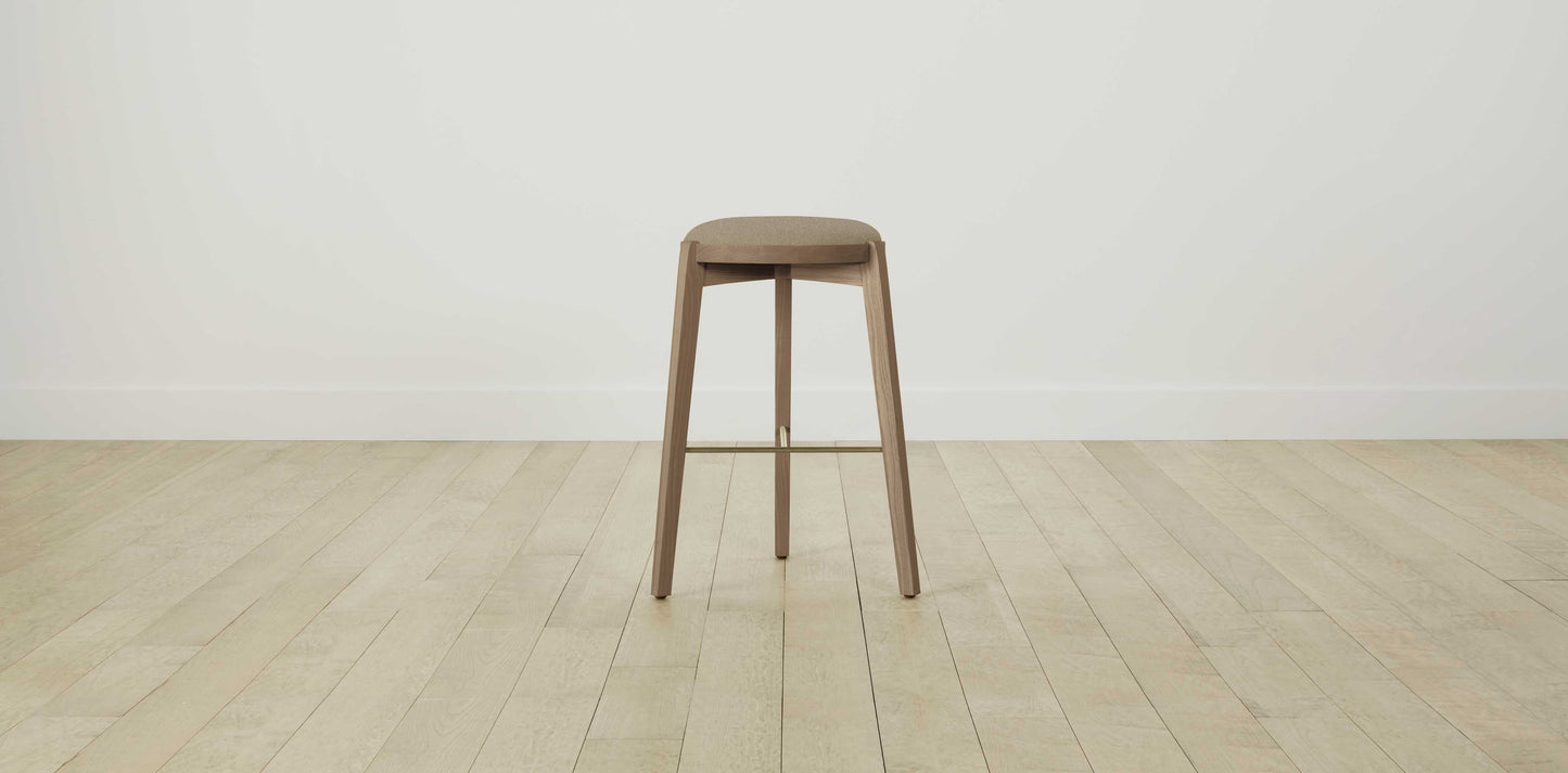 The Stanton with Brushed Brass - Merino Wheat Bar and Counter Stool