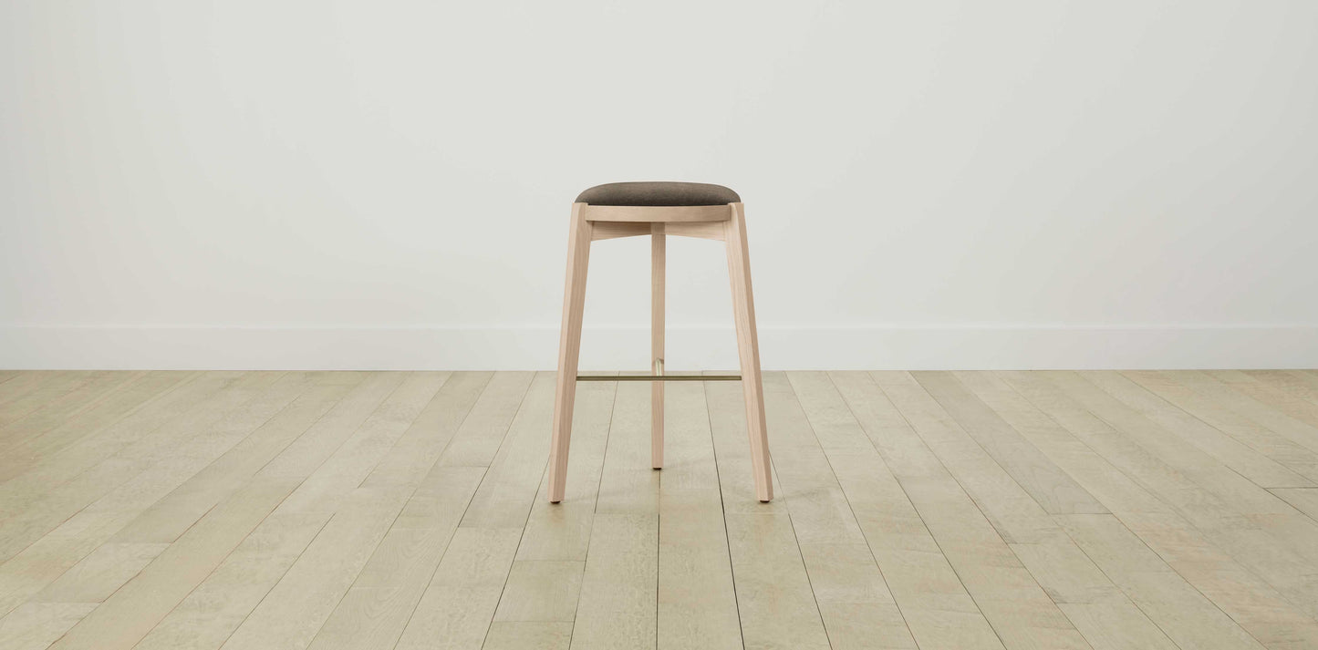 The Stanton with Brushed Brass - Mohair Mink Bar and Counter Stool