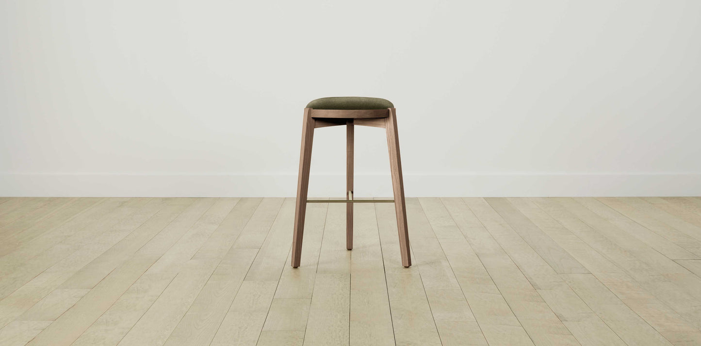 The Stanton with Brushed Nickel - Mohair Moss Bar and Counter Stool