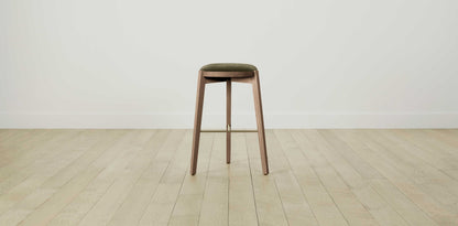 The Stanton with Brushed Brass - Mohair Moss Bar and Counter Stool