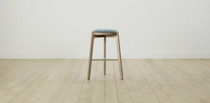 The Stanton with Brushed Nickel - Mohair Slate Blue Bar and Counter Stool