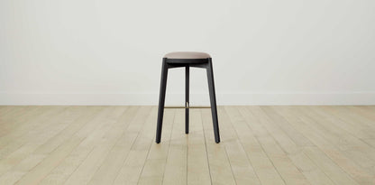 The Stanton with Brushed Brass - Nubuck Leather Fawn Bar and Counter Stool