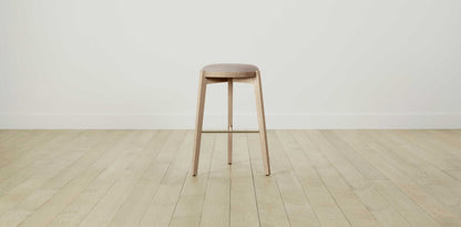 The Stanton with Brushed Nickel - Nubuck Leather Fawn Bar and Counter Stool