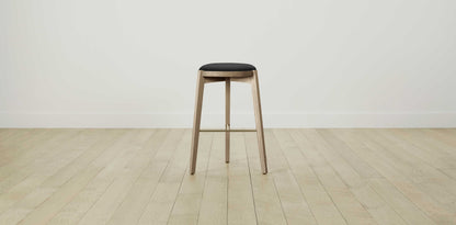 The Stanton with Brushed Nickel - Pebbled Leather Ink Bar and Counter Stool