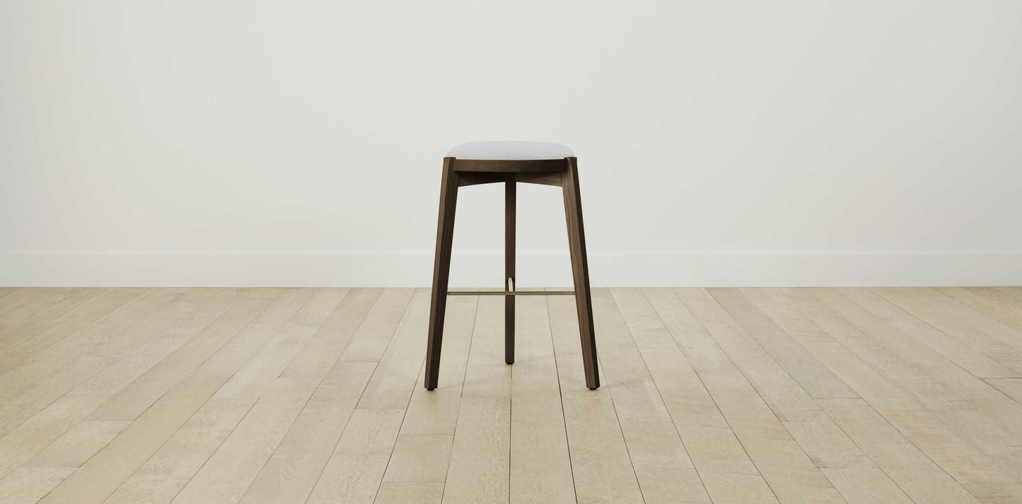 The Stanton with Brushed Nickel - Performance Bouclé Polar Bar and Counter Stool