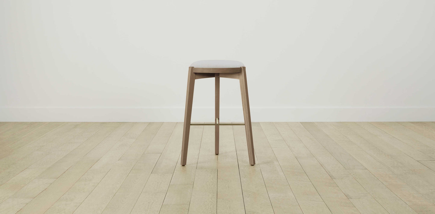 The Stanton with Brushed Nickel - Performance Bouclé Polar Bar and Counter Stool