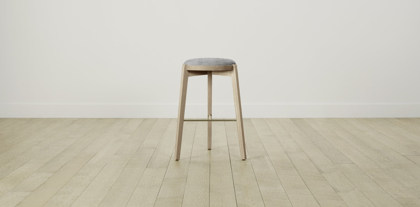 The Stanton with Brushed Brass - Performance Textured Tweed Alpine Bar and Counter Stool