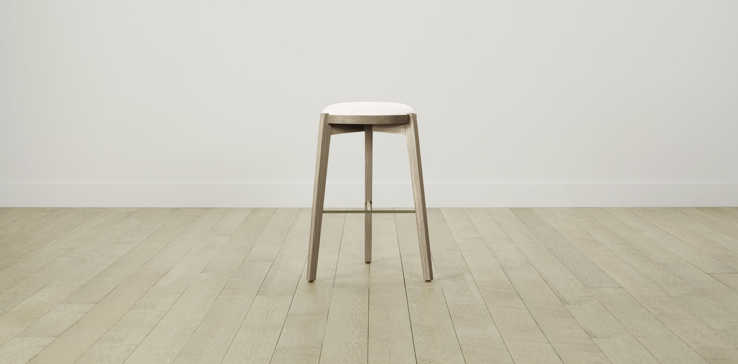 The Stanton with Brushed Brass - Performance Textured Tweed Snow Bar and Counter Stool