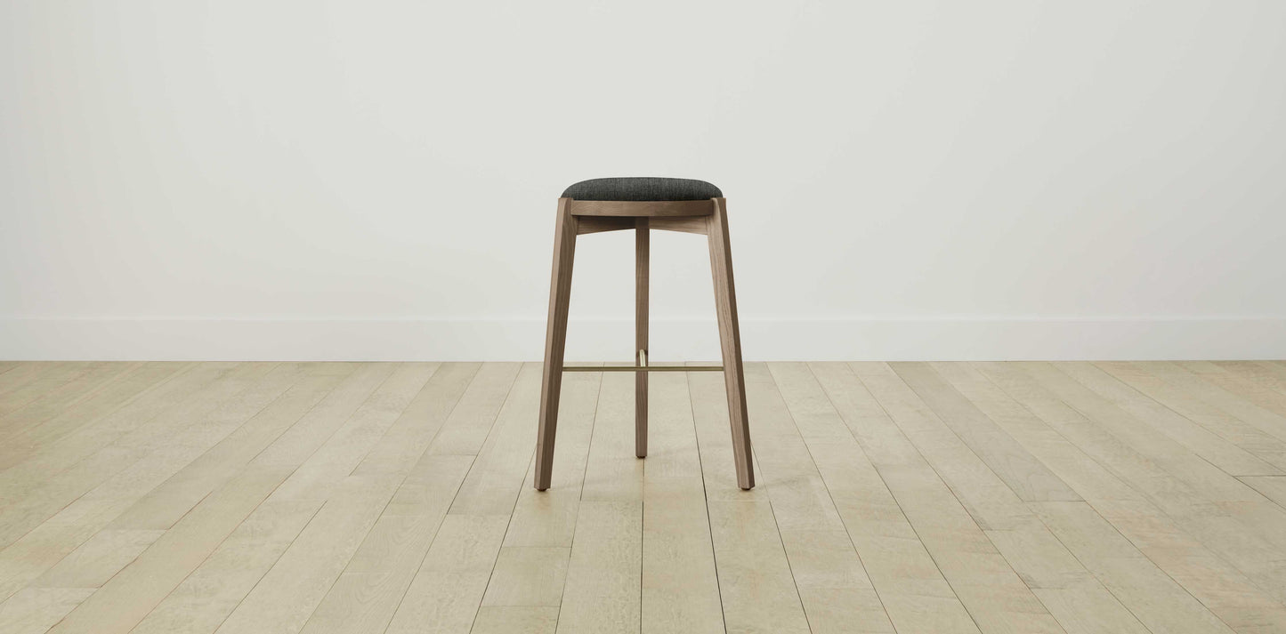 The Stanton with Brushed Nickel - Performance Tweed Char Bar and Counter Stool