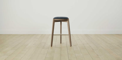 The Stanton with Brushed Nickel - Performance Tweed Denim Bar and Counter Stool