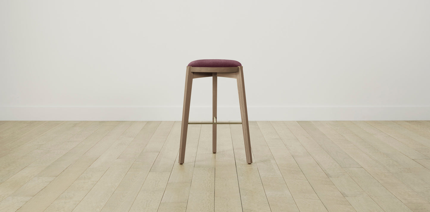 The Stanton with Brushed Nickel - Performance Velvet Merlot Bar and Counter Stool