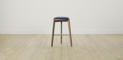 The Stanton with Brushed Nickel - Performance Velvet Midnight Bar and Counter Stool