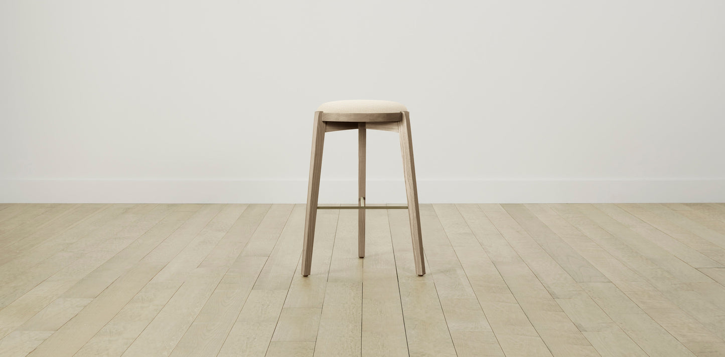 The Stanton with Brushed Brass - Performance Woven Chenille Desert Bar and Counter Stool