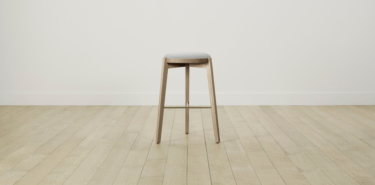 The Stanton with Brushed Brass - Performance Woven Chenille Steel Bar and Counter Stool