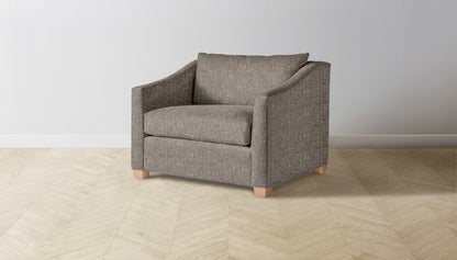 The Sullivan  - Belgian Linen Carob Chair and a Half