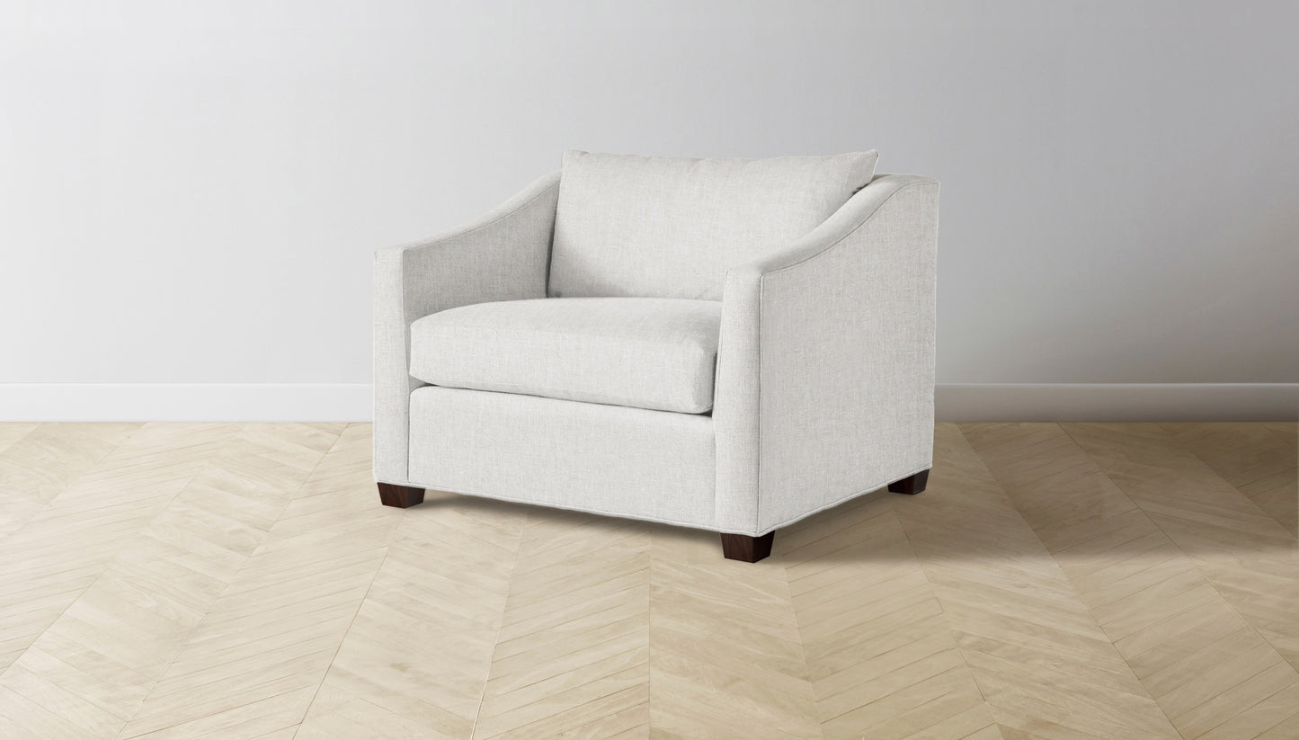 The Sullivan  - Belgian Linen Egret Chair and a Half