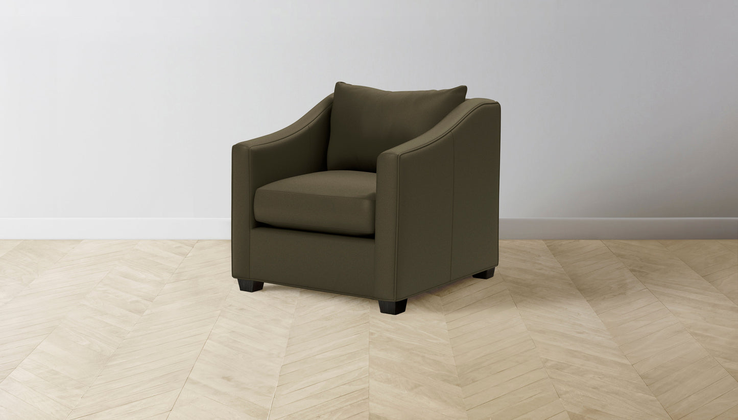 The Sullivan  - Pebbled Leather Truffle Chair