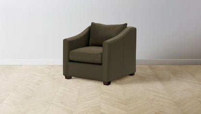 The Sullivan  - Pebbled Leather Truffle Chair