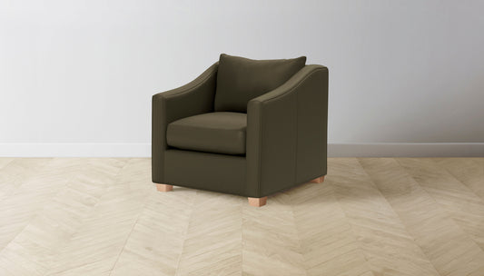 The Sullivan  - Pebbled Leather Truffle Chair