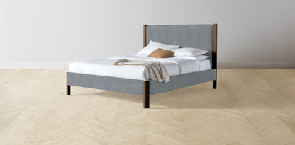 The Thompson  - Performance Melange Weave Aegean Bed - 48" Headboard - Upholstered on reverse