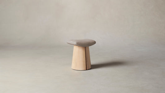 The Weston  - Nubuck Leather Fawn Accent Stool