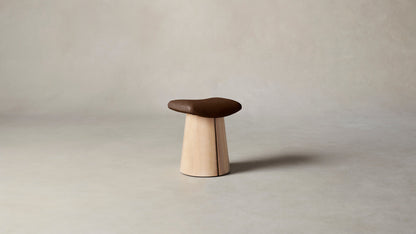 The Weston  - Tuscan Leather Bourbon Accent Stool